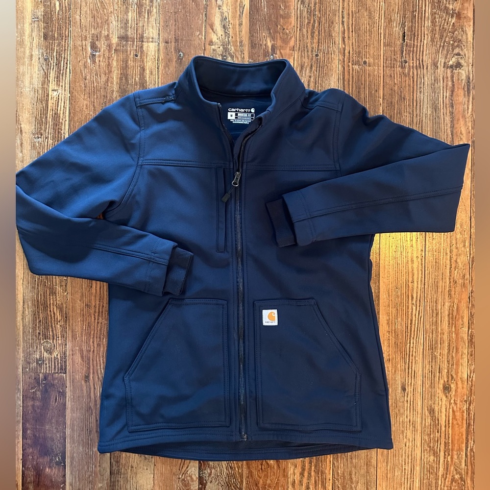 CARHARTT WOMEN'S RUGGED FLEX® PEAK BONDED FLEECE SCRUB JACKET Navy Blue